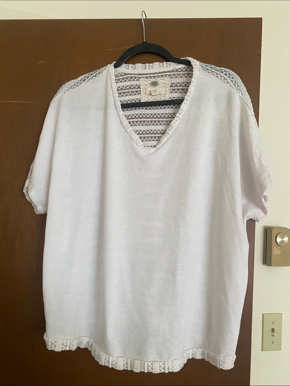 White Lace Short Sleeve Top